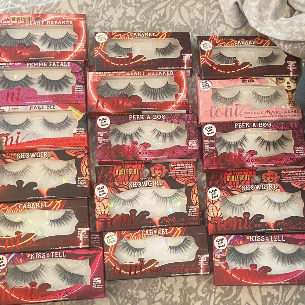 Lashes Glam False Eyelashes - Black 16 boxes in total for one price